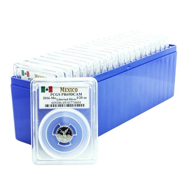 Lot of (20) 2016-Mo Mexico Proof 1/20 oz Silver Libertad Coins PCGS PR69DCAM