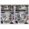Image 1 : Lot of 2021 Type 1 & Type 2 $1 American Silver Eagle Coins ANACS MS70 First Strike