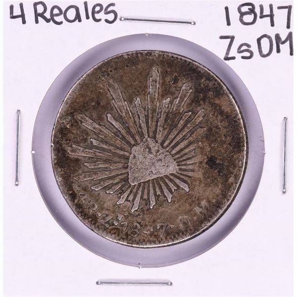1847 ZsOM Mexico 4 Reales Silver Coin