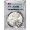 Image 1 : 2010 $1 American Silver Eagle Coin PCGS MS70 25th Year of Issue