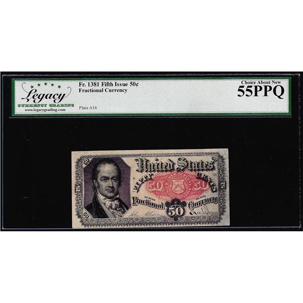 1875 Fifth Issue 50 Cent Fractional Currency Note Fr.1381 Legacy Choice About New 55PPQ