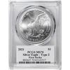 Image 2 : 2021 Type 2 $1 American Silver Eagle Coin PCGS MS70 Damstra Signature First Strike
