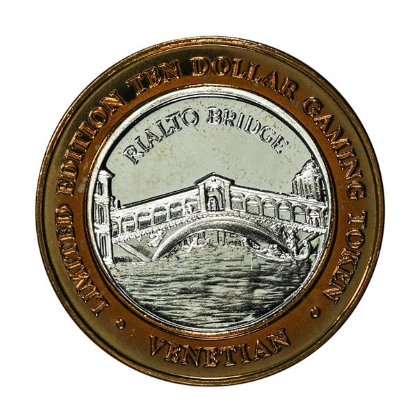 .999 Silver The Venetian Las Vegas Nevada $10 Casino Limited Edition Gaming Token