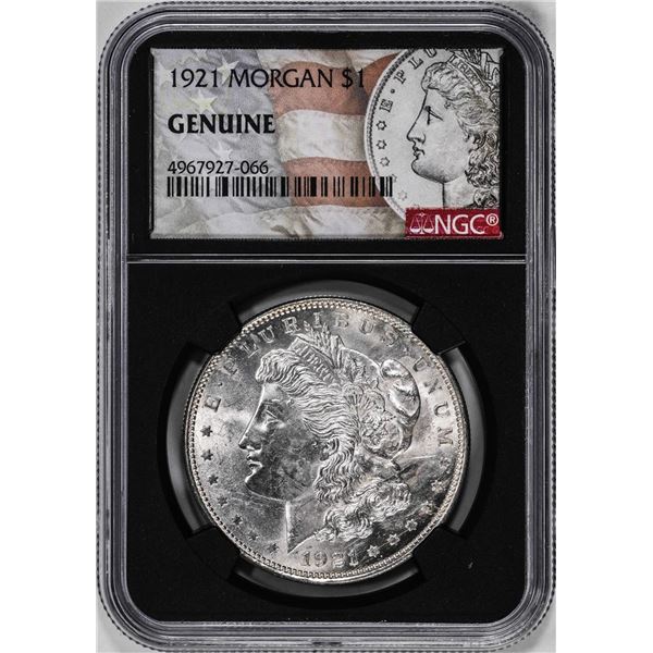 1921 $1 Morgan Silver Dollar Coin NGC Genuine