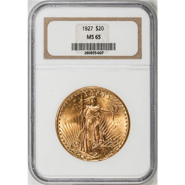 1927 $20 St. Gaudens Double Eagle Gold Coin NGC MS65