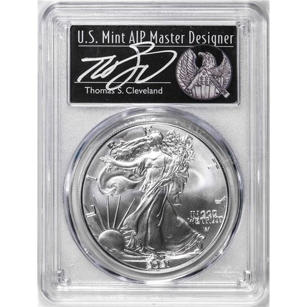 2021 Type 2 $1 American Silver Eagle Coin PCGS MS70 Cleveland Signature FDOI