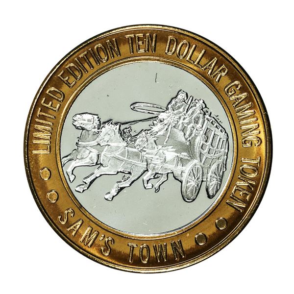 .999 Silver Sam's Town Las Vegas, Nevada $10 Casino Limited Edition Gaming Token