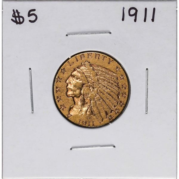 1911 $5 Indian Head Half Eagle Gold Coin