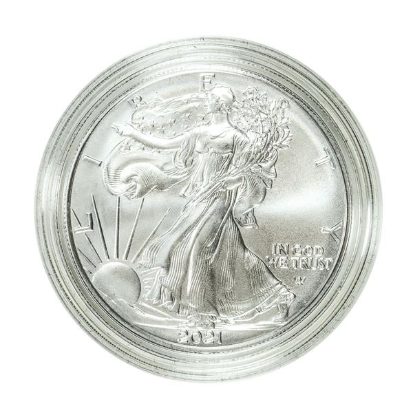 2021-W Type 2 $1 Burnished American Silver Eagle Coin