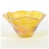 Image 1 : Glass Eye Studios "Mini Wave Bowl (Gold)" Hand Blown Glass Sculpture (Second)