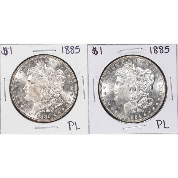 Lot of (2) 1885 $1 Morgan Silver Dollar Coins Proof Like