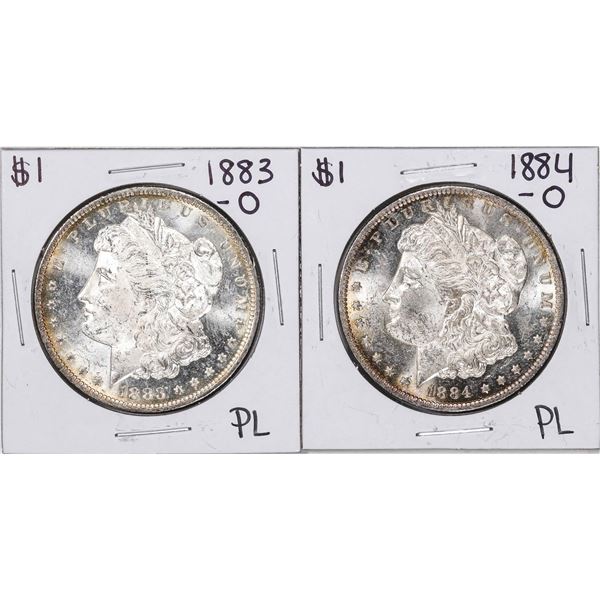 Lot of 1883-O & 1884-O $1 Morgan Silver Dollar Coins Proof Like