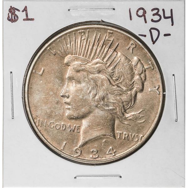 1934-D $1 Peace Silver Dollar Coin