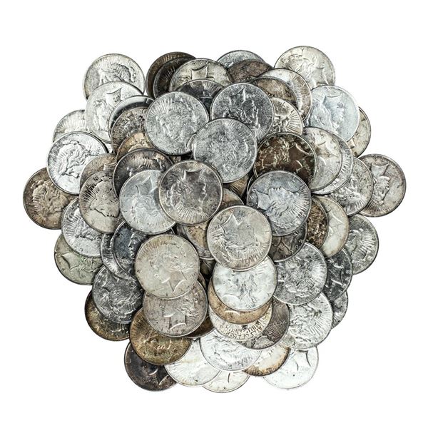 Lot of (100) $1 Peace Silver Dollar Coins Culls