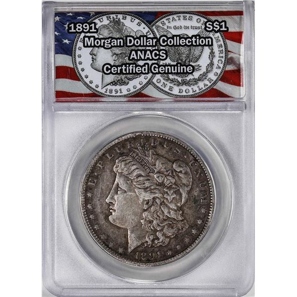 1891 $1 Morgan Silver Dollar Coin ANACS Genuine