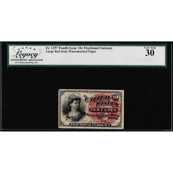 1863 Fourth Issue Ten Cents Fractional Currency Note Fr.1257 Legacy Very Fine 30