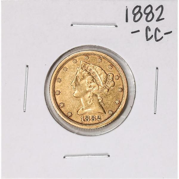 1882-CC $5 Liberty Head Half Eagle Gold Coin