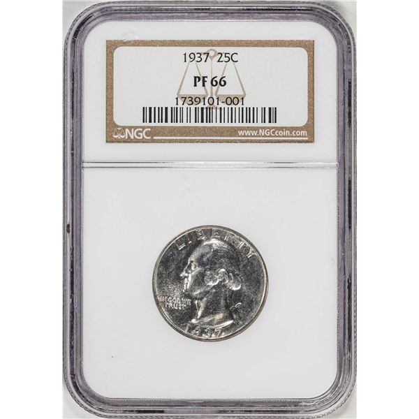 1937 Proof Washington Quarter Coin NGC PF66