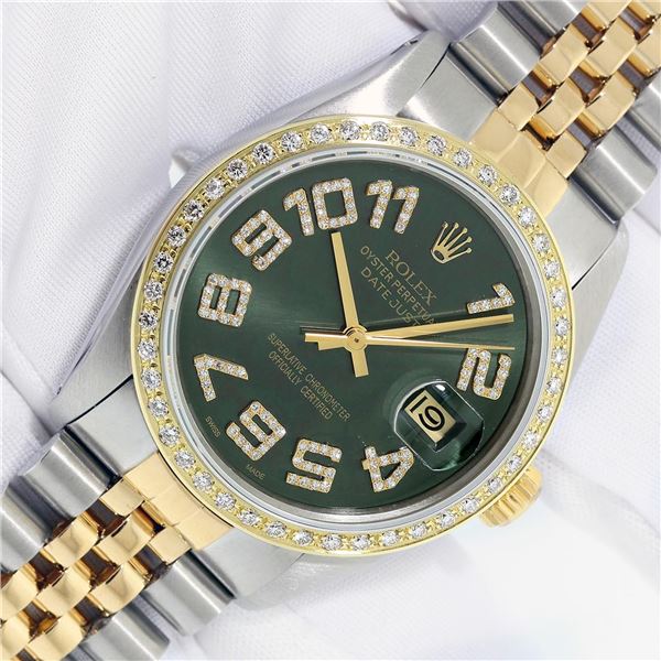 Rolex Men's Two Tone Diamond Datejust Wristwatch