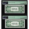 Image 2 : (2) Consecutive 1935G No Motto $1 Silver Certificate Notes PMG Gem Uncirculated 66EPQ