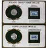 Image 2 : Lot of 1935-S Walking Liberty & 1953-D Franklin Half Dollar Coins and Stamp Panels