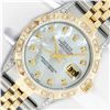 Image 1 : Rolex Men's Two Tone Mother of Pearl Diamond Pyramid Datejust Wristwatch