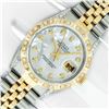 Image 2 : Rolex Men's Two Tone Mother of Pearl Diamond Pyramid Datejust Wristwatch