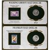 Image 1 : Lot of 1917 Walking Liberty & 1951-S Franklin Half Dollar Coins and Stamp Panels