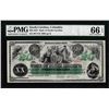 Image 1 : 1872 $20 State of South Carolina Obsolete Note PMG Gem Uncirculated 66EPQ