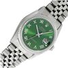 Image 1 : Rolex Men's Stainless Steel Green Roman Datejust Wristwatch