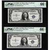 Image 1 : (2) Consecutive 1935G No Motto $1 Silver Certificate Notes PMG Gem Uncirculated 66EPQ