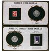 Image 2 : Lot of 1902-S Barber & 1939 Waking Liberty Half Dollar Coins and Stamp Panels
