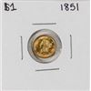 Image 1 : 1851 Type 1 $1 Liberty Head Gold Dollar Coin