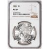 Image 1 : 1886 $1 Morgan Silver Dollar Coin NGC MS64