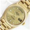 Image 1 : Rolex Men's 18K Yellow Gold Factory Diamond Dial Day Date President Wristwatch