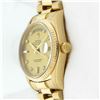 Image 7 : Rolex Men's 18K Yellow Gold Factory Diamond Dial Day Date President Wristwatch