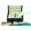 Image 4 : Rolex Ladies Stainless Steel Blue Arabic Diamond & Sapphire Wristwatch With Rolex Box