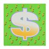 Image 1 : Steve Kaufman (1960-2010) "Dollar Sign (Green Bold)" Original Serigraph on Canvas