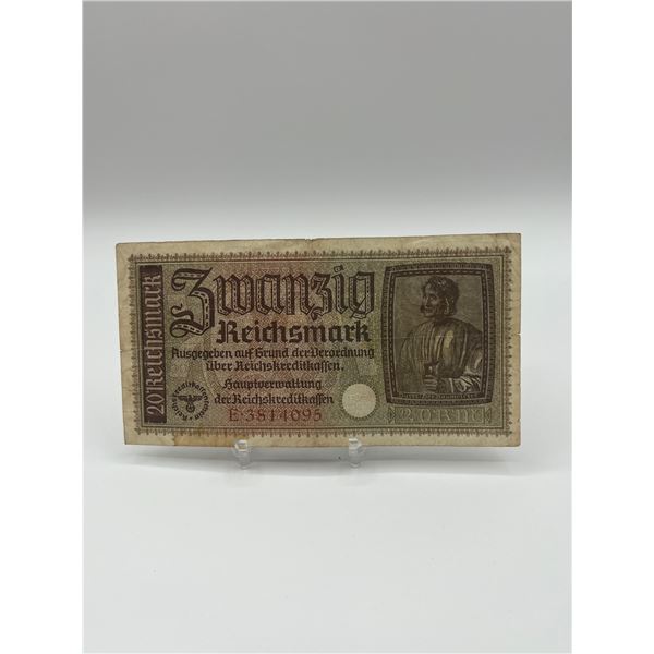 1940 Germany 20 Reichsmark Banknote Sunrise Estate Services Ltd 1940 Germany 20 Reichsmark Banknote Sunrise Estate Services Ltd