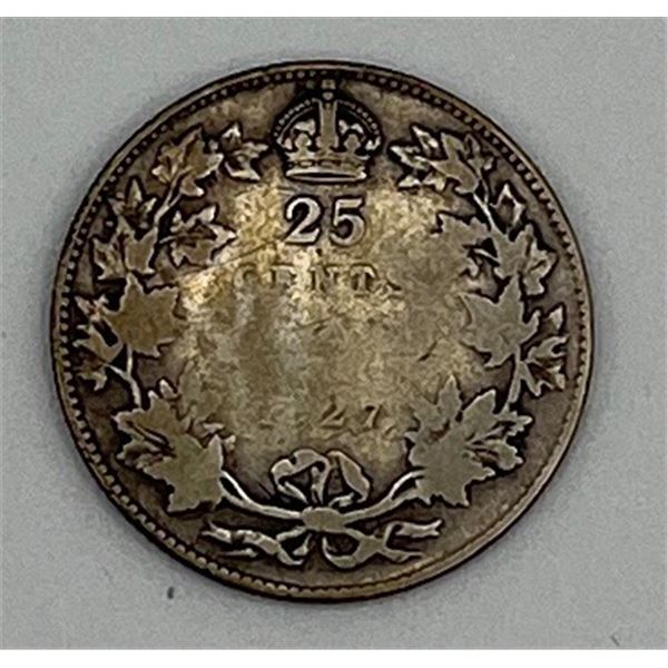1927 Key Date Canada silver 25 cent