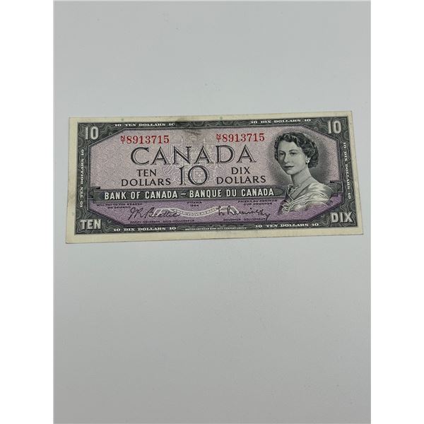Higher Grade 1954 Canada $10 Banknote