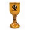 Image 1 : HAND CRAFTED OLIVE WOOD CHALICE GOBLET JERUSALEM