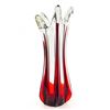 Image 2 : VINTAGE GAMBLES IMPORT CORP CLEAR RED GLASS VASE