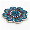 Image 2 : CERAMIC FLORAL HOT PAD TRIVET MADE IN TURKEY