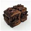 Image 1 : VINTAGE HAND CRAFTED WOODEN BOX VILLAGE CARVING