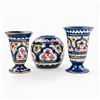 Image 2 : 3 HAND PAINTED DUTCH MAJOLICA HOLLAND VASES