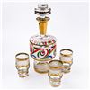 Image 1 : STYLISH HAND PAINTED GOLD TRIM DECANTER & GLASSES