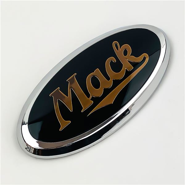 MACK TRUCKS LARGE OVAL GOLD MACK HOOD EMBLEM