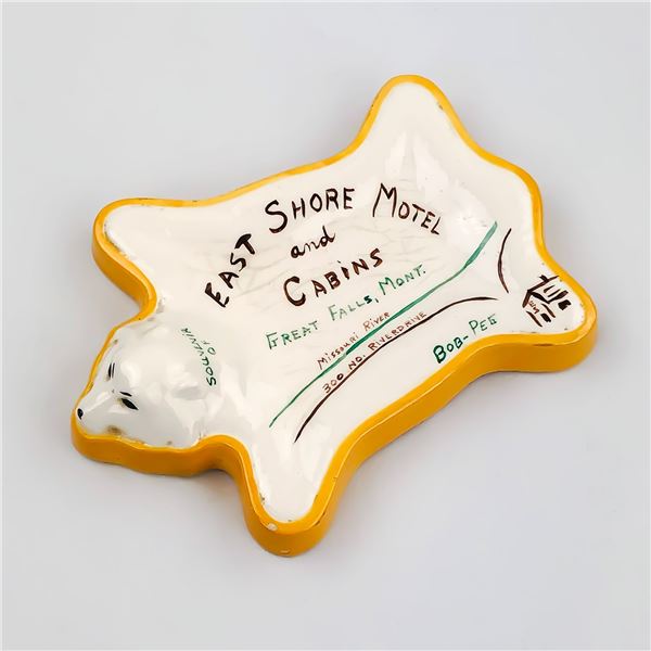 VINTAGE CERAMIC EAST SHORE MOTEL MONTANA TRAY