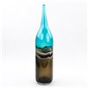 Image 2 : BLOWN ART GLASS MUTLI & TEAL COLOR BOTTLE VASE